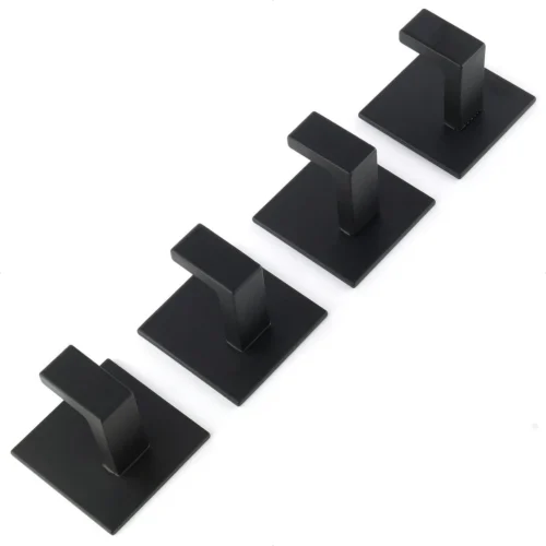Stål Handdoekhaakjes Zelfklevend Zwart - Vierkant - 4 Stuks -Badkamer Kast Winkel 1200x1200 932