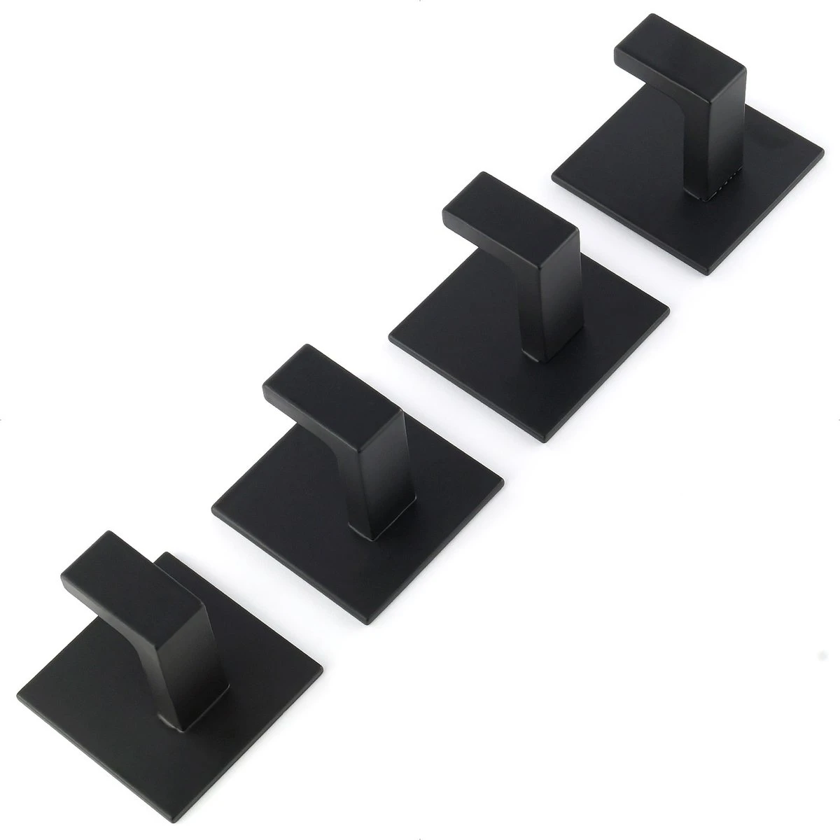 Stål Handdoekhaakjes Zelfklevend Zwart - Vierkant - 4 Stuks 8 Stål Handdoekhaakjes Zelfklevend Zwart - Vierkant - 4 Stuks - Afbeelding 8