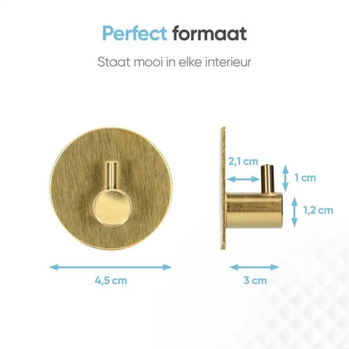 Trendfield Handdoekhaakjes Zelfklevend Goud - 2 Ronde Gouden Handdoek Haakjes - Handdoekhaak - Goud -Badkamer Kast Winkel 1200x1200 944