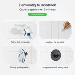 EAVY Handdoekhaakjes Zelfklevend - Set Van 4 Handdoek Haakjes - Wandhaak - Handdoekhouder -Badkamer Kast Winkel 1200x1200 952