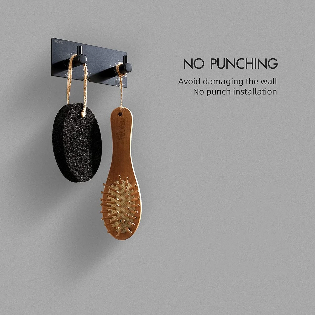 BOTC Handdoekhouder RVS - Handdoekhaakjes 2 In 1 RVS Zelfklevend - Rechthoekig Handdoek Haakjes - Handdoekhaak - Zwart 2 BOTC Handdoekhouder RVS - Handdoekhaakjes 2 In 1 RVS Zelfklevend - Rechthoekig Handdoek Haakjes - Handdoekhaak - Zwart - Afbeelding 2