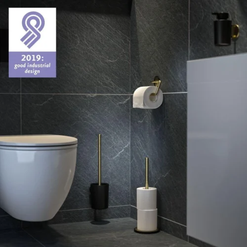 Tiger Tune - Toiletborstel Met Houder - Messing Geborsteld / Zwart -Badkamer Kast Winkel 1200x1200 98