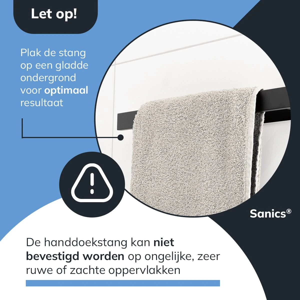Sanics Handdoekrek Zwart 40 CM – Badkamer Of Keuken – Handdoekstang Zelfklevend – Handdoekhouder 11 Sanics Handdoekrek Zwart 40 CM – Badkamer Of Keuken – Handdoekstang Zelfklevend – Handdoekhouder - Afbeelding 11