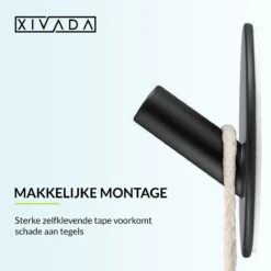 Handdoekhaakjes Zelfklevend - Zwart - Haakjes Handdoek 2st - Badkamer & Keuken -Badkamer Kast Winkel 1200x1200 990