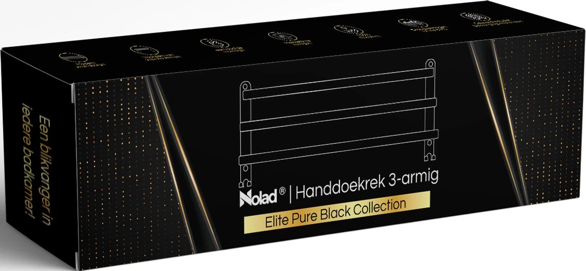 Nolad® Handdoekrek 3-armig - Handdoekhouder - Handdoekenrek - Zwart 8 Nolad® Handdoekrek 3-armig - Handdoekhouder - Handdoekenrek - Zwart - Afbeelding 8