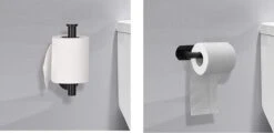 SIEPS RVS WC Rolhouder - Toiletrolhouder - Zelfklevend Zonder Boren - Zwart -Badkamer Kast Winkel 1200x583