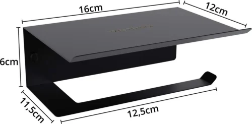 Westerhof Premium Wc Rolhouder Zwart Zonder Boren - Met Plankje - 3M Plakstrip En Schroef Set 15 Westerhof Premium Wc Rolhouder Zwart Zonder Boren - Met Plankje - 3M Plakstrip En Schroef Set -Badkamer Kast Winkel 1200x591