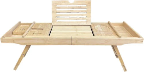 IMoshion Badplank Voor In Bad - Dienblad Inclusief Pootjes - Tablet Houder - Badrek Uitschuifbaar 75 Tot 110 Cm - Lichtbruin -Badkamer Kast Winkel 1200x604 2