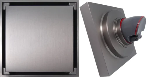 Lenga Doucheput Antraciet Vierkant - 10x10 Cm - Moderne Douche Put - Stankafsluiter - Afvoerput - Douchegoot - Doucherooster - Douchedrain