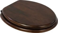 Plieger Classic Toiletbril – Wc Bril Massief Hout Noten – Wc Brillen Met Deksel – Met Bevestigingsset