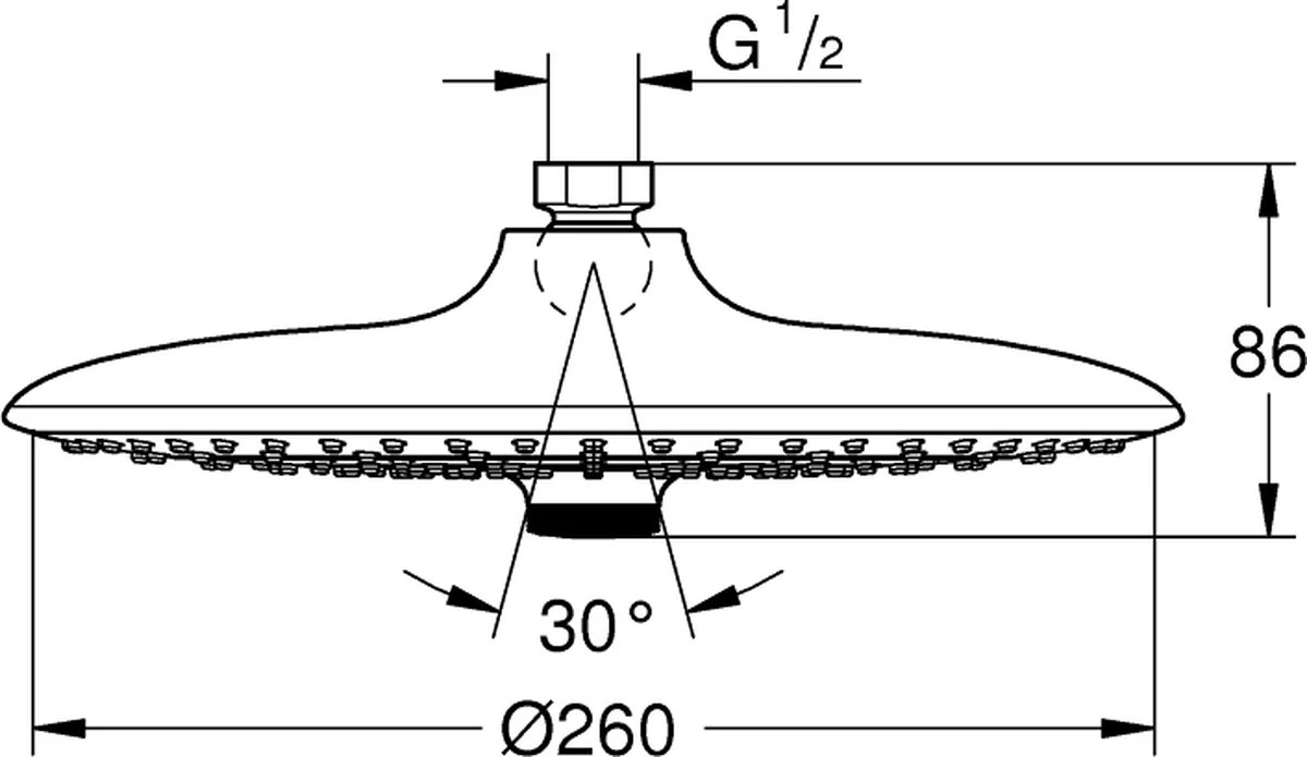 GROHE QuickFix Vitalio Joy 260 Douchekop - Ø 26 Cm - EcoJoy - 3 Straalsoorten 2 GROHE QuickFix Vitalio Joy 260 Douchekop - Ø 26 Cm - EcoJoy - 3 Straalsoorten - Afbeelding 2
