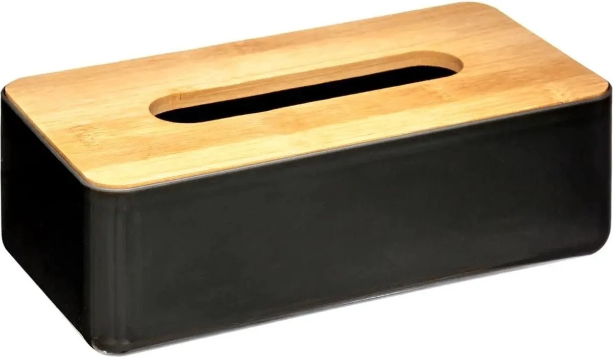 Five Tissuedoos - Zwart - Bamboe - 13 X 26 X 8.8 Cm 1 Five Tissuedoos - Zwart - Bamboe - 13 X 26 X 8.8 Cm