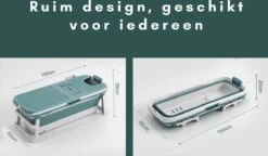 Livista® - Opvouwbaar Bad - Blauw - Zitbad - Inklapbaar - Bath Bucket - 150 CM LANG - XL - Incl. Thermometer & Onderwater LED Lichten -Badkamer Kast Winkel 1200x700 2