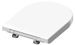 SCHÜTTE WC-Bril 82910 D-SHAPE WHITE - Duroplast - D-vorm - Soft Close - Afklikbaar - RVS-Scharnieren - Gelakt - Wit -Badkamer Kast Winkel 1200x713 1