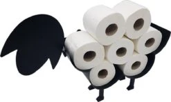 Merkloos Waal© Zwart Schaap Toiletrolhouder - Mat Zwart -Wc Rolhouder - Reserve Rolhouder - Toiletpapier - Vrij Staand - Muur Bevestiging -Badkamer Kast Winkel 1200x718 1