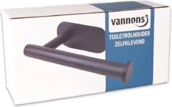 Vannons - Toiletrolhouder - WC Rolhouder Zwart Zonder Boren - Zelfklevend - WC Rol Houder RVS - Zwart -Badkamer Kast Winkel 1200x746