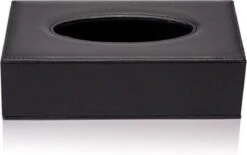 Merkloos Decopatent® Tissue Box Kunstleer - Tissues Tissuedoos - Luxe Doos Voor Servetten - Zakdoekjeshouder - Tissue Box Houder - Zwart -Badkamer Kast Winkel 1200x752 1