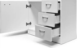 Deuba Badkamermeubel 3 Lades 63x54x30cm Wit Wastafelmeubel Onderkast -Badkamer Kast Winkel 1200x753