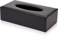 Merkloos Decopatent® Tissue Box Kunstleer - Tissues Tissuedoos - Luxe Doos Voor Servetten - Zakdoekjeshouder - Tissue Box Houder - Zwart -Badkamer Kast Winkel 1200x754