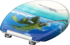 SCHÜTTE WC-Bril 82363 CARRIBEAN - Duroplast - Soft Close - Afklikbaar - RVS-Scharnieren - Decor - 3-zijdige Print -Badkamer Kast Winkel 1200x761 6