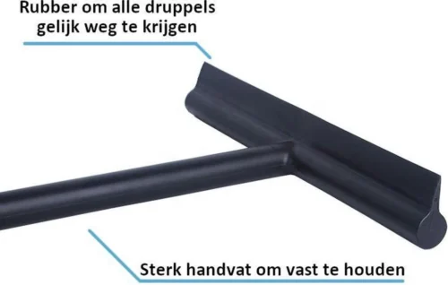 Douche Wisser Met Zuignap - Zwart - Raam Wisser - Raam Trekker - Badkamer Trekker - Badkamer Wisser -Badkamer Kast Winkel 1200x763 1
