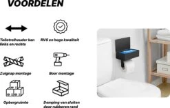 SHATY® WC Rolhouder - Toiletrolhouder - Opbergvak - Bakje - Plankje - Zonder Boren- WC Papier Houder - Toilet Papier Houder - Zwart - Badkameraccessoire - Toiletaccessoire - Inclusief Handoekhaak 12 SHATY® WC Rolhouder - Toiletrolhouder - Opbergvak - Bakje - Plankje - Zonder Boren- WC Papier Houder - Toilet Papier Houder - Zwart - Badkameraccessoire - Toiletaccessoire - Inclusief Handoekhaak -Badkamer Kast Winkel 1200x769