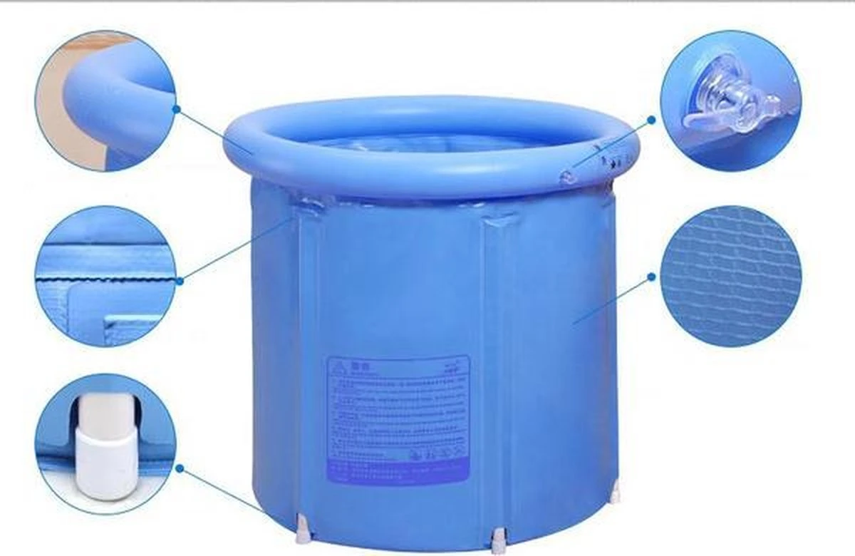 OpblaasbaarDirect | Opblaasbaar Bad - 1 Persoons Balkonbad - IJsbad / Tub Met Afvoerslang En Opblaasbare Rand - Met Comfortable Zitting - 75x80cm - Ijschallenge 5 OpblaasbaarDirect | Opblaasbaar Bad - 1 Persoons Balkonbad - IJsbad / Tub Met Afvoerslang En Opblaasbare Rand - Met Comfortable Zitting - 75x80cm - Ijschallenge - Afbeelding 5