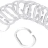 Differnz Douchegordijnringen - Transparant - Kunststof - 6 X 4 Cm - 12 Stuks