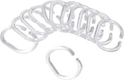 Differnz Douchegordijnringen - Transparant - Kunststof - 6 X 4 Cm - 12 Stuks