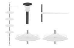 Merkloos Telescopisch Douche Rek - Verstelbaar Hoekrek - Staand Wand Douchemand Wandrek - Badkamer Rek -Badkamer Kast Winkel 1200x785