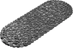 Navaris Badmat Anti-slip Voor Badkuip - Langwerpige Douchemat 99 X 39 Cm Met Steenmotief - Stijlvolle Badkuipmat Met Zuignappen - Zwart -Badkamer Kast Winkel 1200x792 1