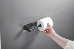 Nevana Toiletrolhouder - WC Rolhouder - Toiletpapier - Papier Rol Houder - Zelfklevend - Zonder Boren - Zwart - RVS -Badkamer Kast Winkel 1200x799 1