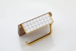 Lopoleis WC Rolhouder – Luxe Toiletrolhouder Walnoothout – Goud – Zelfklevend – WC Rolhouder Zonder Boren – Toiletrolhouder Met Plankje – WC Rolhouder Goud – Badkamer Accessoires -Badkamer Kast Winkel 1200x800 10