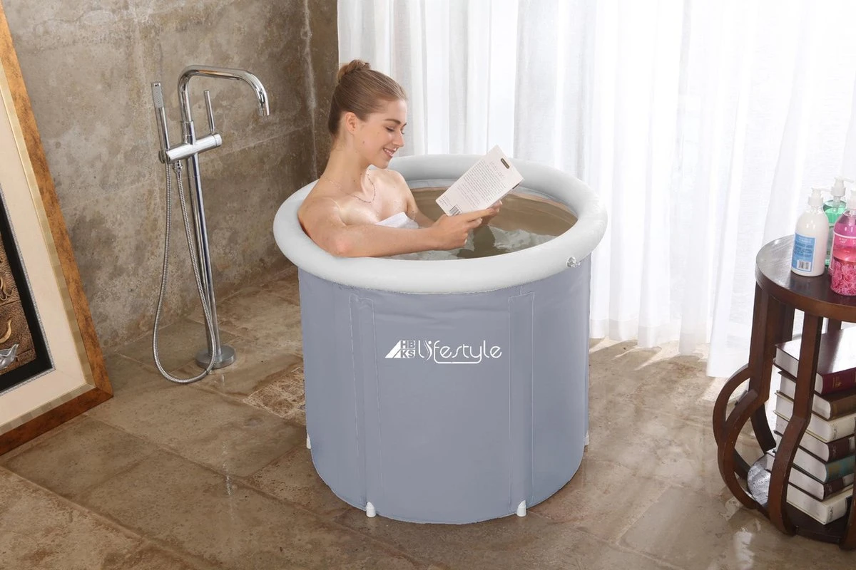 HBKS Zitbad - Bath Bucket - Ice Bath - Dompelbad - Voor Volwassenen En Kinderen - Inclusief Tas - Ijsbad Wim Hof Methode - Inclusief Ijsbad Ebook - Grijs 2 HBKS Zitbad - Bath Bucket - Ice Bath - Dompelbad - Voor Volwassenen En Kinderen - Inclusief Tas - Ijsbad Wim Hof Methode - Inclusief Ijsbad Ebook - Grijs - Afbeelding 2