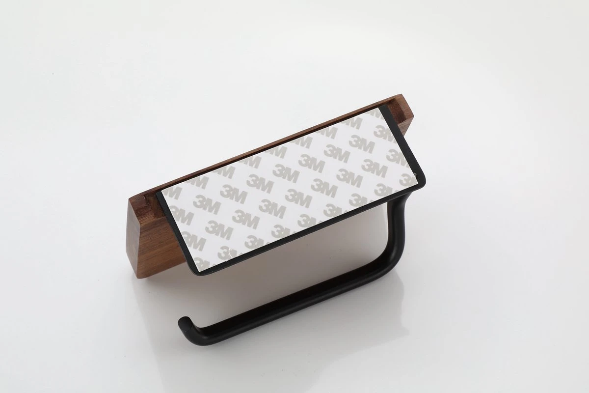 Lopoleis WC Rolhouder – WC-rolhouder – Luxe Toiletrolhouder Walnoothout – Zwart – Zelfklevend – WC Rolhouder Zonder Boren – Toiletrolhouder Met Plankje – WC Rolhouder Zwart – Badkamer Accessoires 4 Lopoleis WC Rolhouder – WC-rolhouder – Luxe Toiletrolhouder Walnoothout – Zwart – Zelfklevend – WC Rolhouder Zonder Boren – Toiletrolhouder Met Plankje – WC Rolhouder Zwart – Badkamer Accessoires - Afbeelding 4