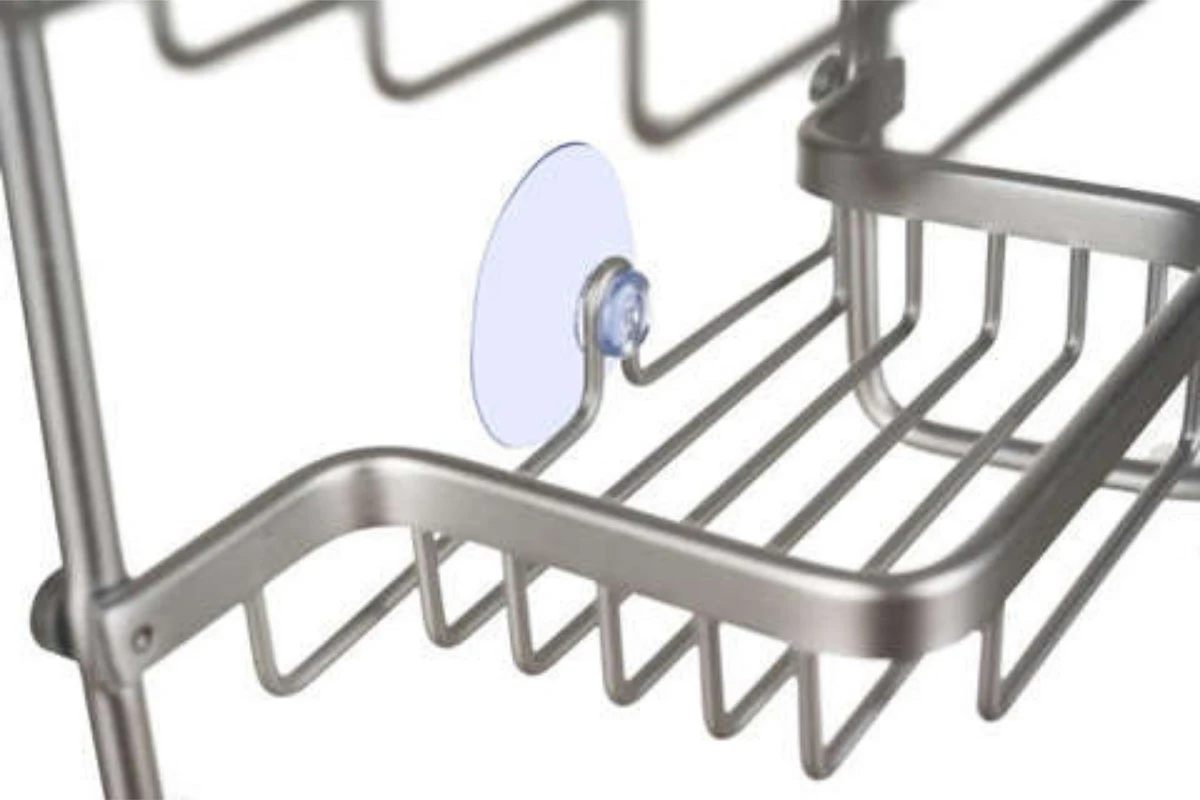 Recalma Doucherek 3 Laags - Monteren Zonder Boren - Zilver - Zuignap - Ook Voor Grote Flessen - Opbergrek Douche - 3 Etages 4 Recalma Doucherek 3 Laags - Monteren Zonder Boren - Zilver - Zuignap - Ook Voor Grote Flessen - Opbergrek Douche - 3 Etages - Afbeelding 4