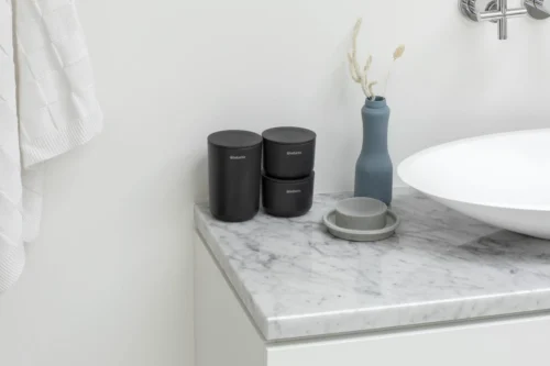 Brabantia ReNew Opbergpotjes - 3-delig - Dark Grey -Badkamer Kast Winkel 1200x800 64