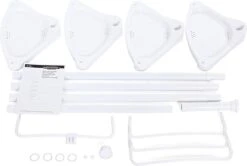 Merkloos Telescopisch Douche Rek Met 4 Lagen - Verstelbaar Bad / Douche Hoekrek Opbergrek - Uitschuifbaar Van 85-305 Cm - Wit -Badkamer Kast Winkel 1200x806