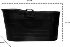 LIFEBATH - Zitbad Mira - Bath Bucket XL - Inclusief Hoofdkussen - 400L - Ligbad 122 Cm - Zwart -Badkamer Kast Winkel 1200x811