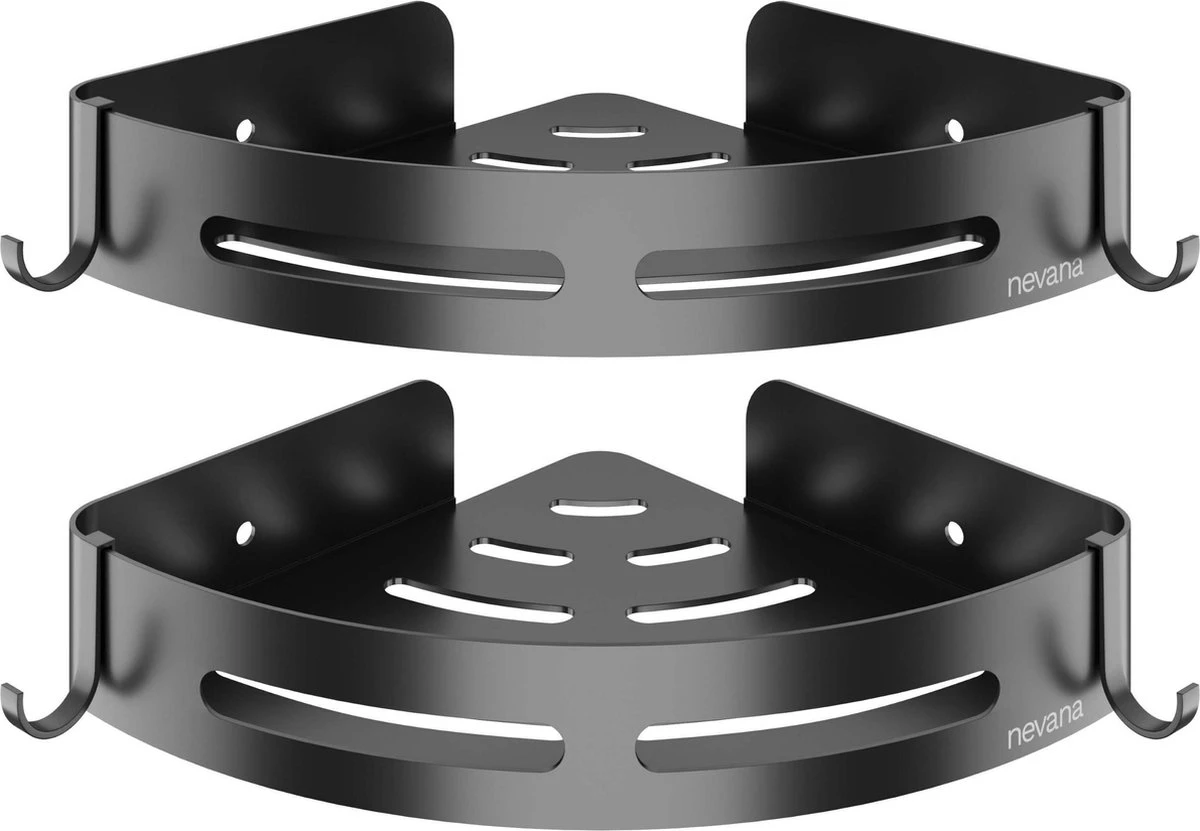 Doucherek 2 Stuks - Douchemand - Hangend Hoek - Telescopisch - Zonder Boren - Zwart - RVS 9 Doucherek 2 Stuks - Douchemand - Hangend Hoek - Telescopisch - Zonder Boren - Zwart - RVS - Afbeelding 9