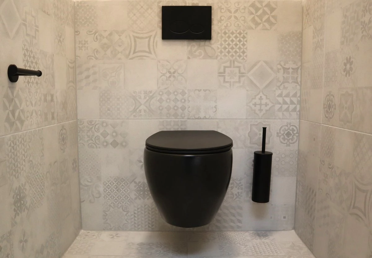 Viidako – Paskii Toiletpot – Mat Zwart – Design - Rimless – INCLUSIEF Softclose Zitting – Quick Release - Hangend/zwevend Toilet 6 Viidako – Paskii Toiletpot – Mat Zwart – Design - Rimless – INCLUSIEF Softclose Zitting – Quick Release - Hangend/zwevend Toilet - Afbeelding 6