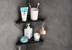 Vannons - Doucherek - Doucherek Hangend - Doucheplankje - Metaal - Set Van 2 - Zwart -Badkamer Kast Winkel 1200x838