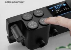 Merkloos Compleet Douchesysteem | ABS Doucheset | Mat Zwarte Hoofddouche En Handdouche | Vierkante Regendouche Voor Badkamer | Verstelbaar | Temperatuur Display | 360° Draaibaar -Badkamer Kast Winkel 1200x850