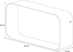 Sealskin Brix - Wandkubus Wandelement Wandrek - 12x50x24 Cm - Metaal - Zwart -Badkamer Kast Winkel 1200x852 8