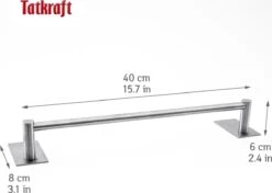 Tatkraft John - Zelkflevende Handdoekstang - Vaatdoek/Keukengerei/Handdoeken Stang Houder Rek Handdoekenrek Muur Steun - Wand Ophangsysteem Voor In De Keuken/Badkamer/Keukenkast - Handdoekrek Handdoekenstang - Zonder Boren - Geborsteld RVS - 40CM -Badkamer Kast Winkel 1200x854 3