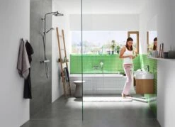 Hansgrohe Crometta S 240 Showerpipe - 1jet - Incl. Thermostaat - Chroom -Badkamer Kast Winkel 1200x870 3