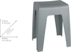 WENKO Badkamerkruk Kumba 38x47cm In Grijs Kunststof - Douchekruk -Badkamer Kast Winkel 1200x874 6