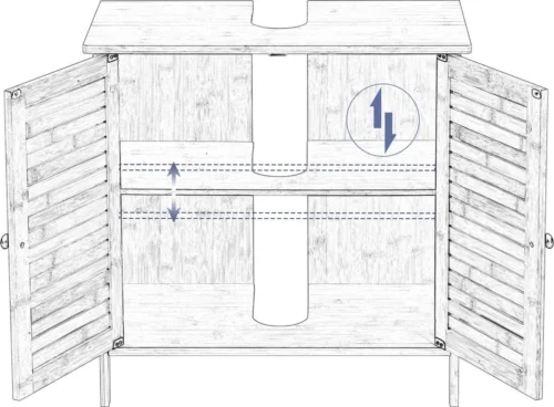 Kamyra® Badkamermeubel Bamboe - Badkamerkast, Wastafelmeubel, Onderkast Wastafel - 60x30x60 Cm - Bamboe -Badkamer Kast Winkel 1200x882 5