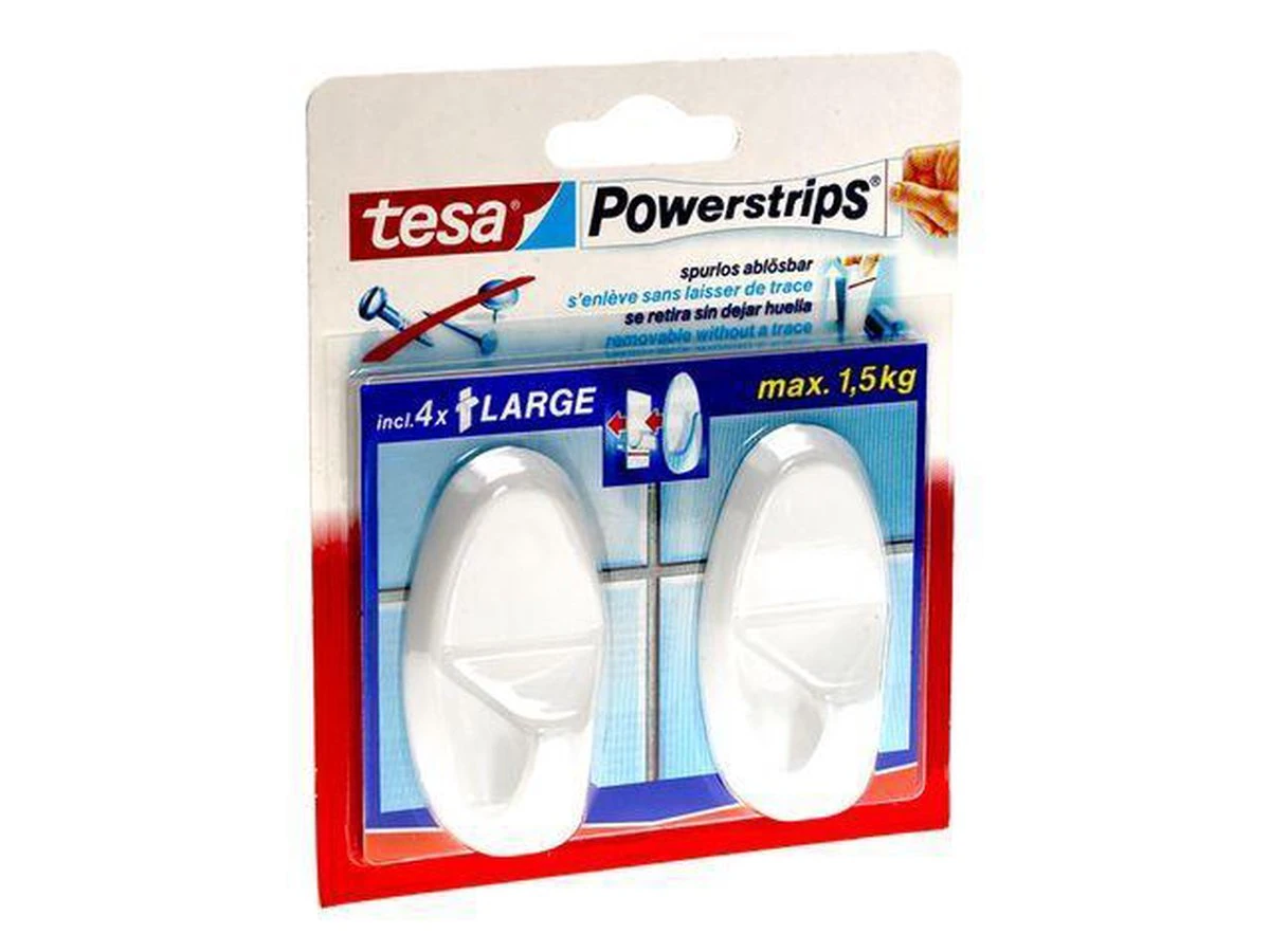 Tesa Powerstrips Haken Large - Wit - 2 Stuks 6 Tesa Powerstrips Haken Large - Wit - 2 Stuks - Afbeelding 6