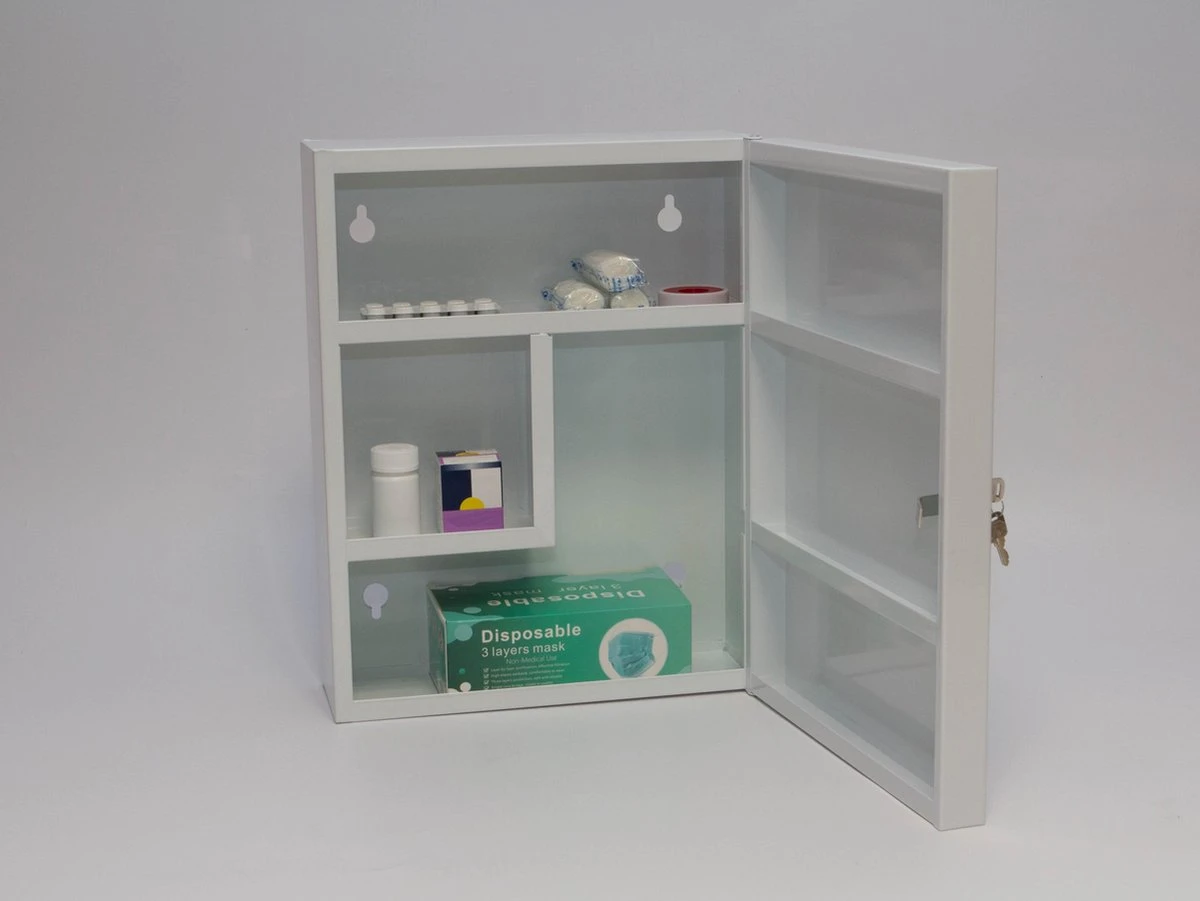 Culinorm Medicijnkast Van Staal Met Slot - 35cm X 45 Cm X 15 Cm - Wit 6 Culinorm Medicijnkast Van Staal Met Slot - 35cm X 45 Cm X 15 Cm - Wit - Afbeelding 6